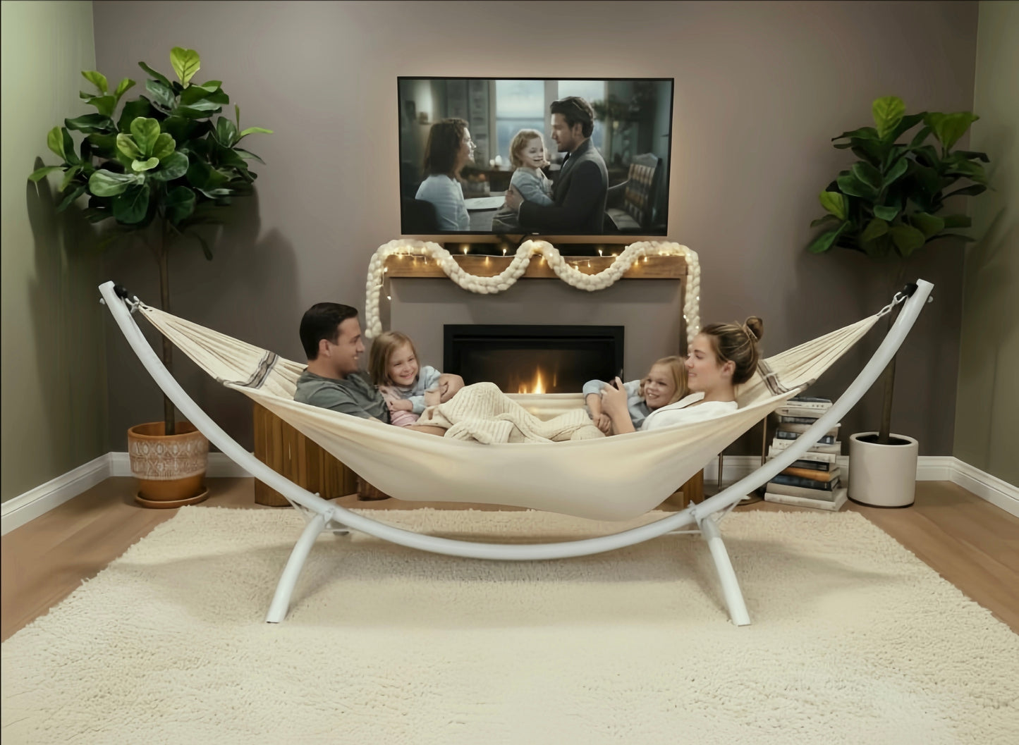 VIVO Hammock with Half-moon Stand